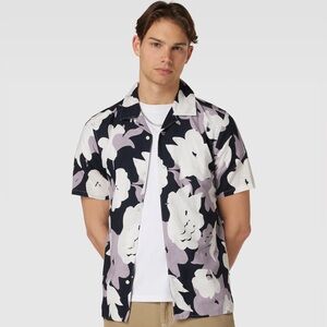 Only & Sons Men’s Floral Tropical Linen Blend Short Sleeve Button Down Shirt New
